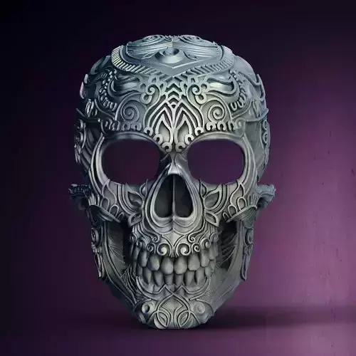 Mexican Calavera Sugar Skull Spooky Mask 3D Printable stl File
