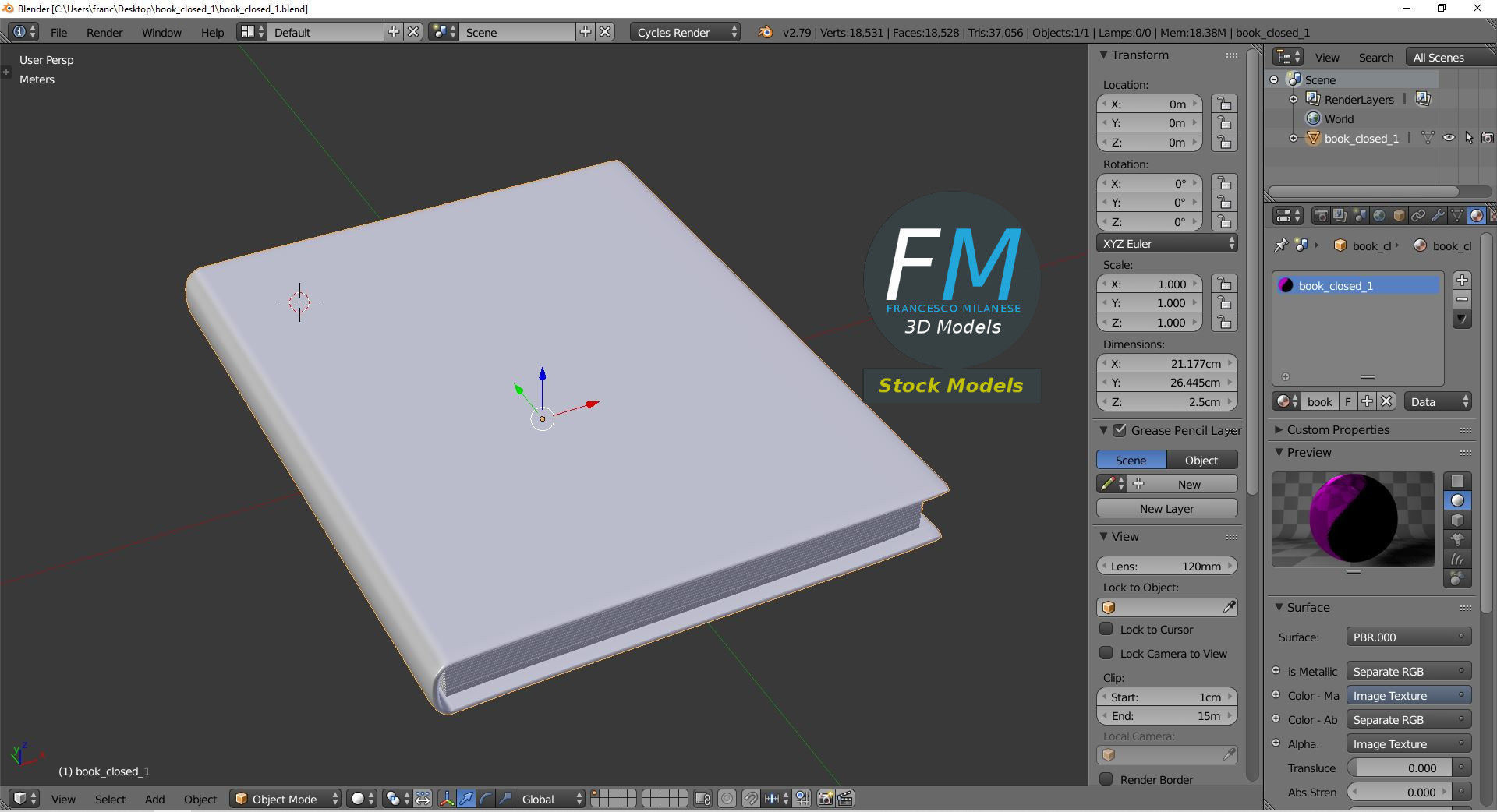 Book closed 1 3D model_9