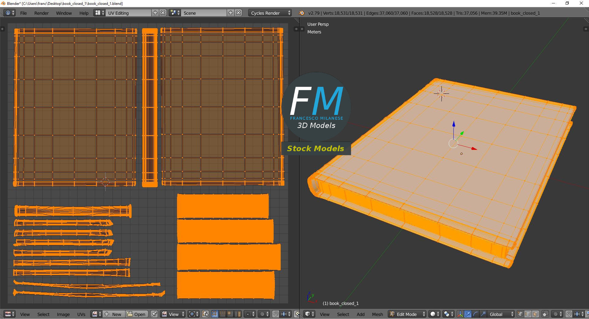 Book closed 1 3D model_10