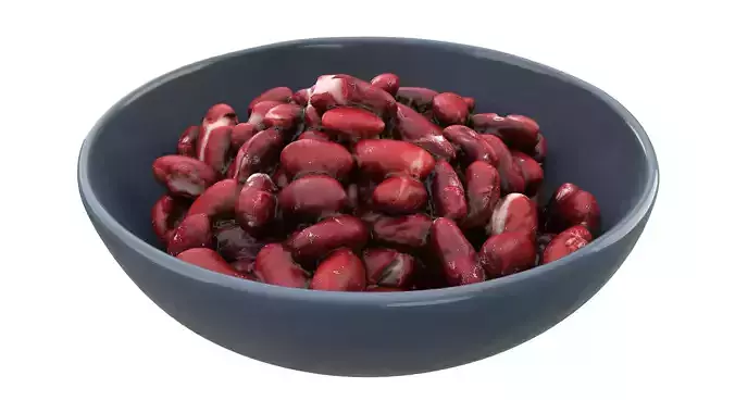 Cooked red beans Low-poly 3D model 3