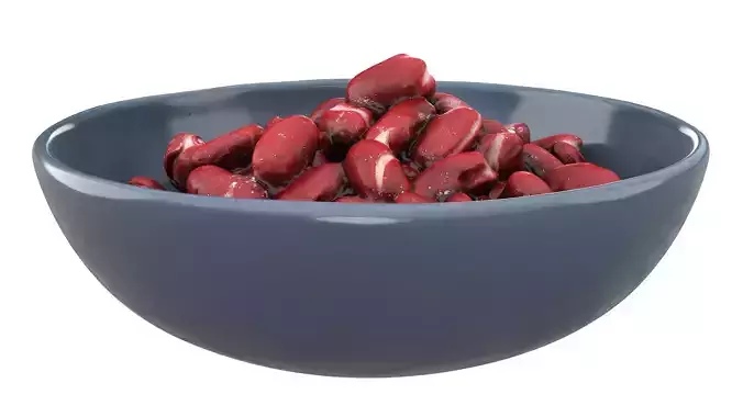 Cooked red beans Low-poly 3D model 2