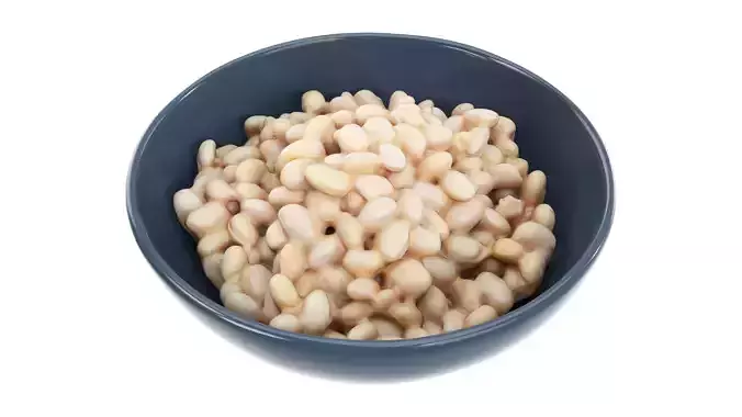 Cooked small white beans Low-poly 3D model 4
