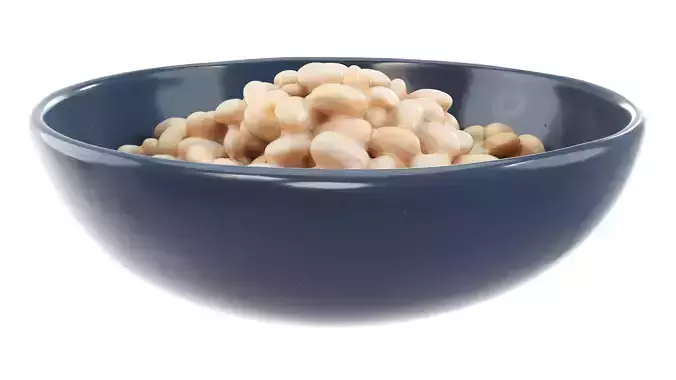 Cooked small white beans Low-poly 3D model 2