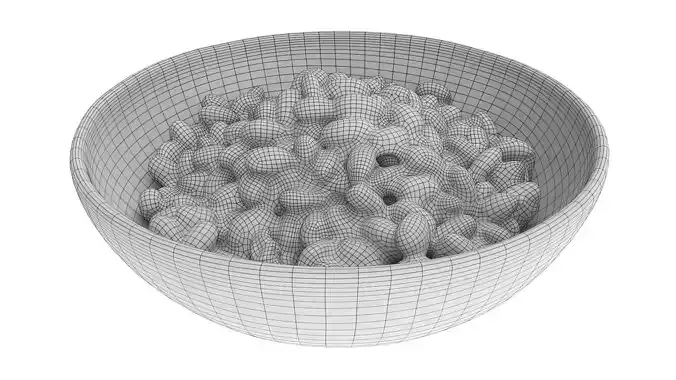 Cooked small white beans Low-poly 3D model 7