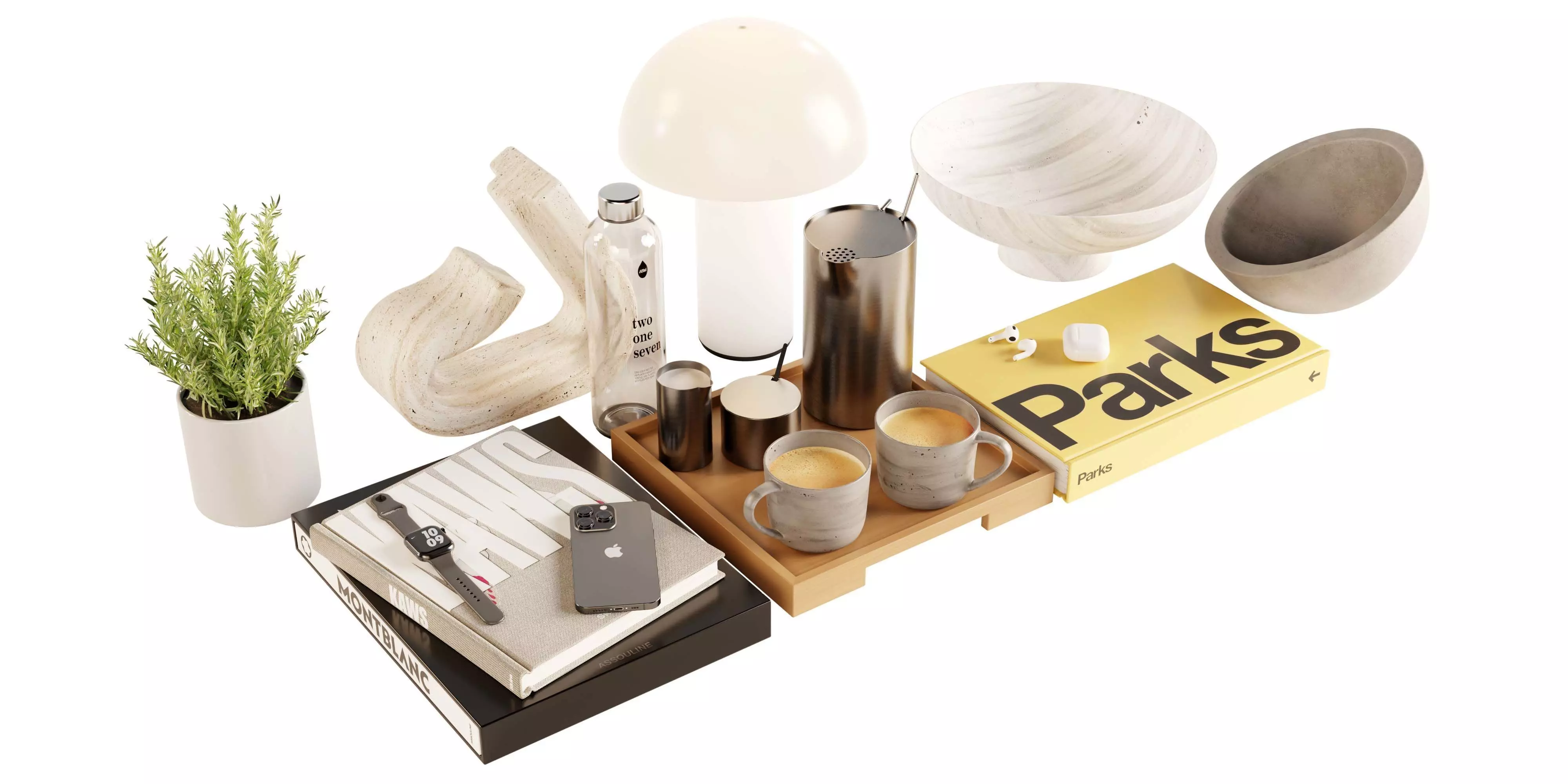 Decorative Set - American Style Neutral Decor - Appel Set 3D model