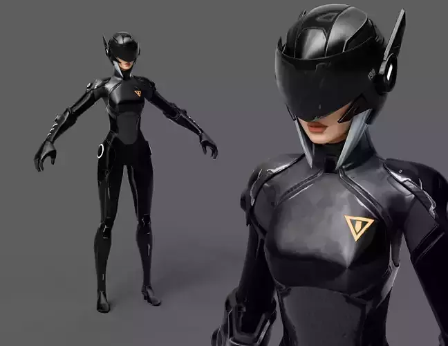 BRUTE Gunner Pilot Sci fi Low-poly Rigged