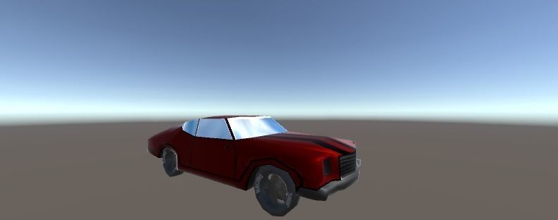Gameready muscle-car car in desert Free low-poly 3D model