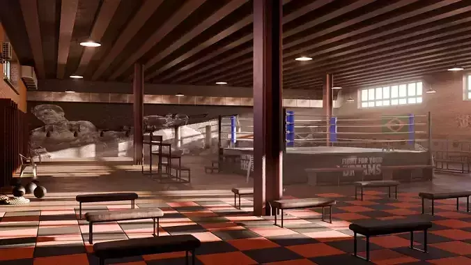 Boxing Gym - Blender Scene