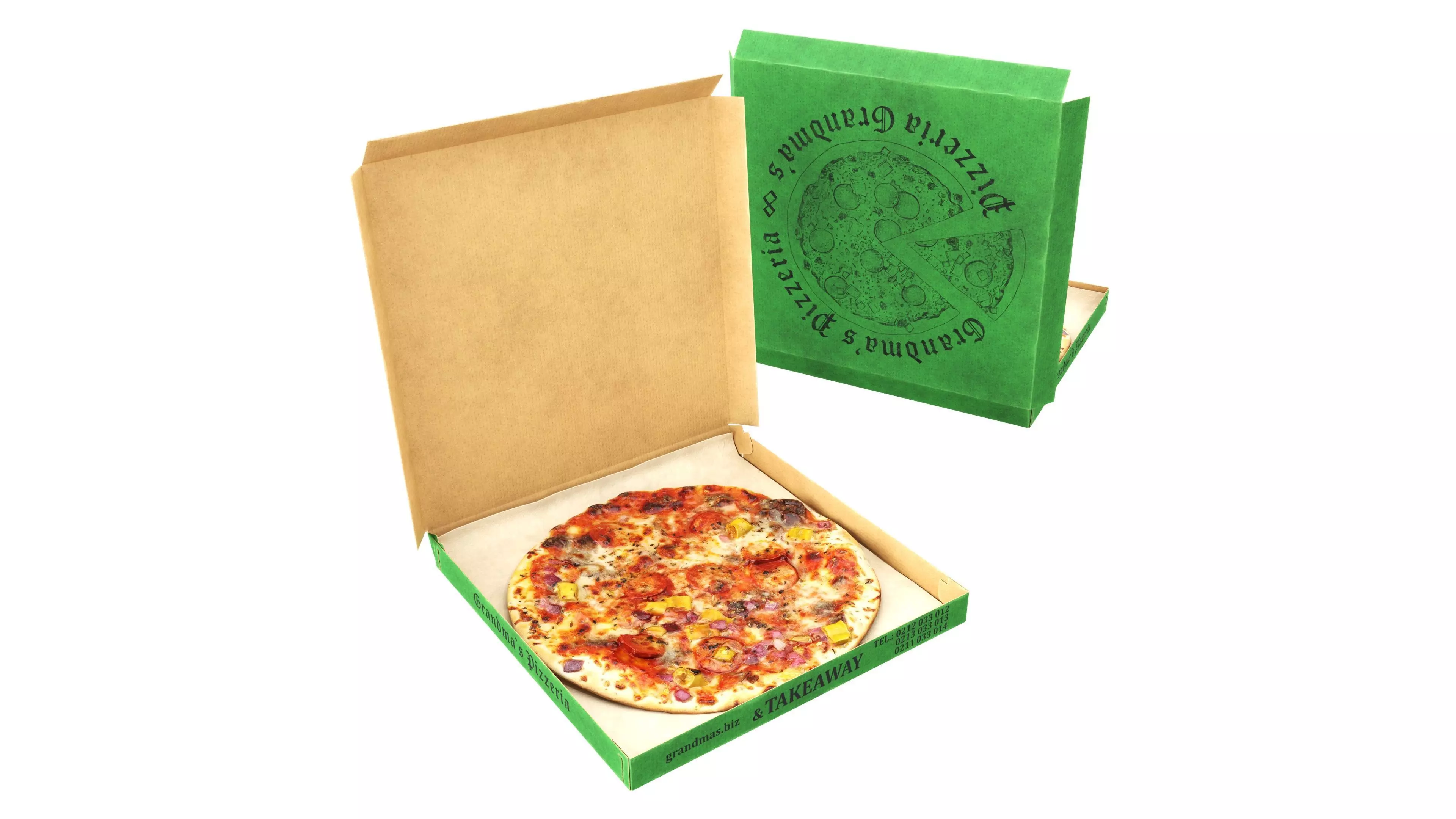 Pizza in a box Low-poly 3D model