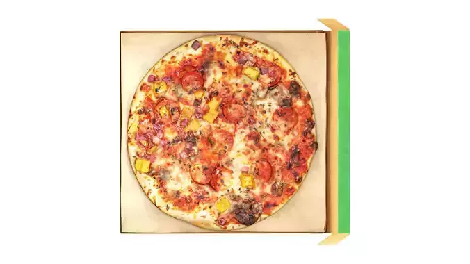 Pizza in a box Low-poly 3D model 7
