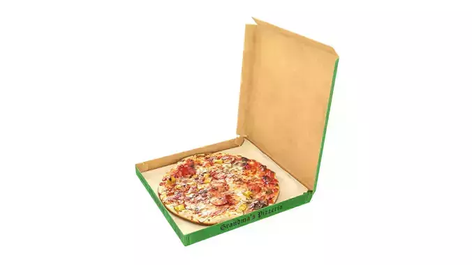 Pizza in a box Low-poly 3D model 3