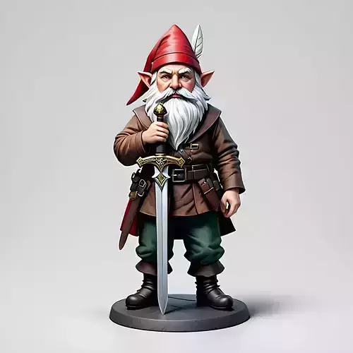 3027  Fairy Tale Gnome  Color  Full Body Figurine   magic