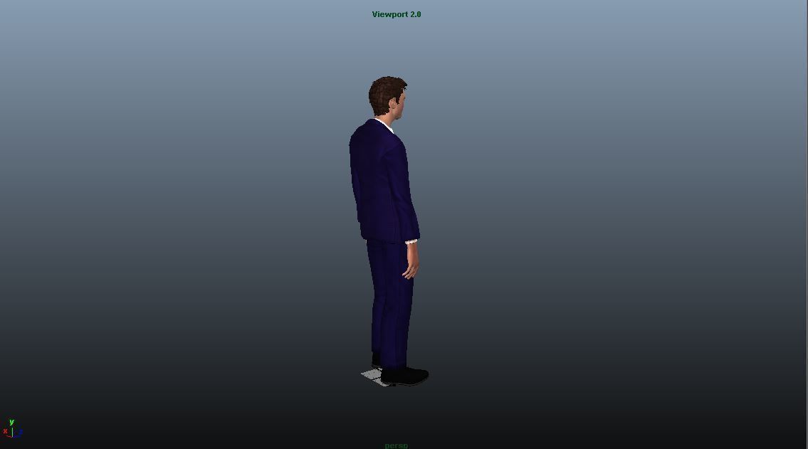 Airhostess male - Animated Low-poly 3D model_8