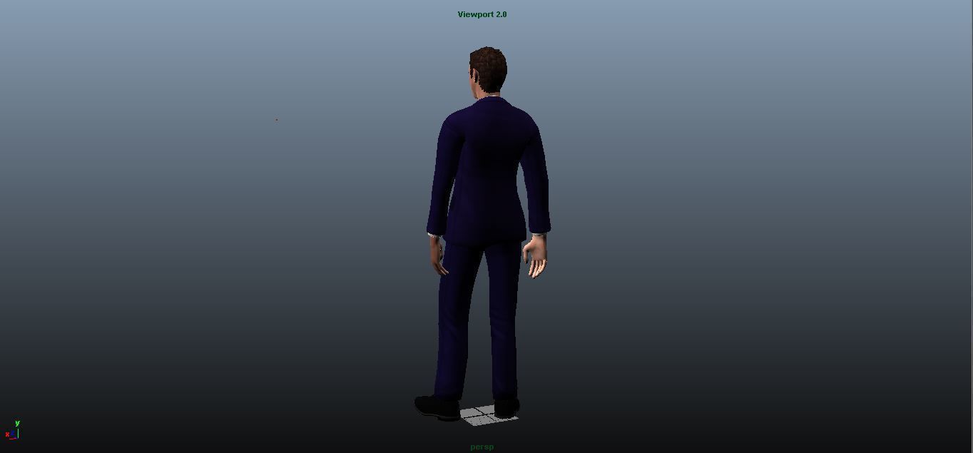Airhostess male - Animated Low-poly 3D model_4