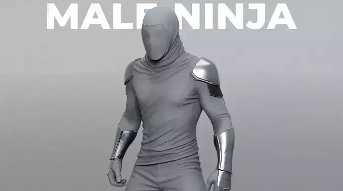 Ninja Male Stylized LOW AND HIGH POLY BOTH