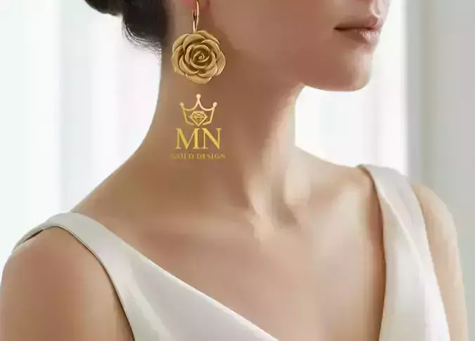 Rose Blossom Gold Earrings Timeless Elegance