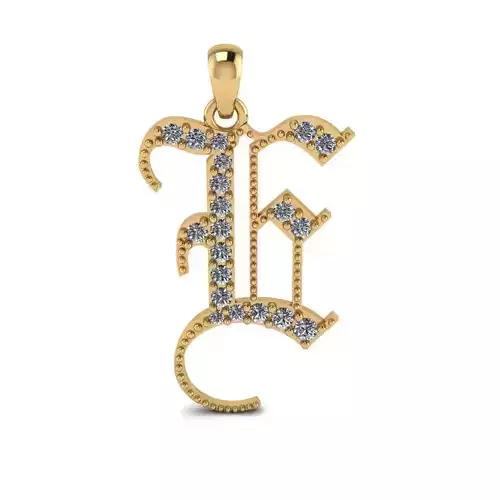 Diamond Olde English Pendant Letter E