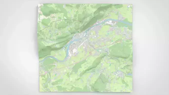 Cityscape Hallein Austria 3D model 7
