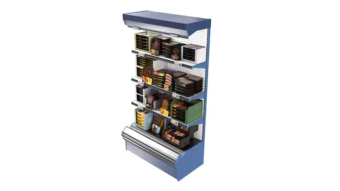 Store meat product shelf 01 3D model 3