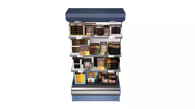 Store meat product shelf 01 3D model 2