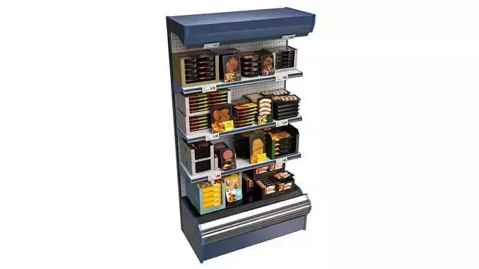 Store meat product shelf 01