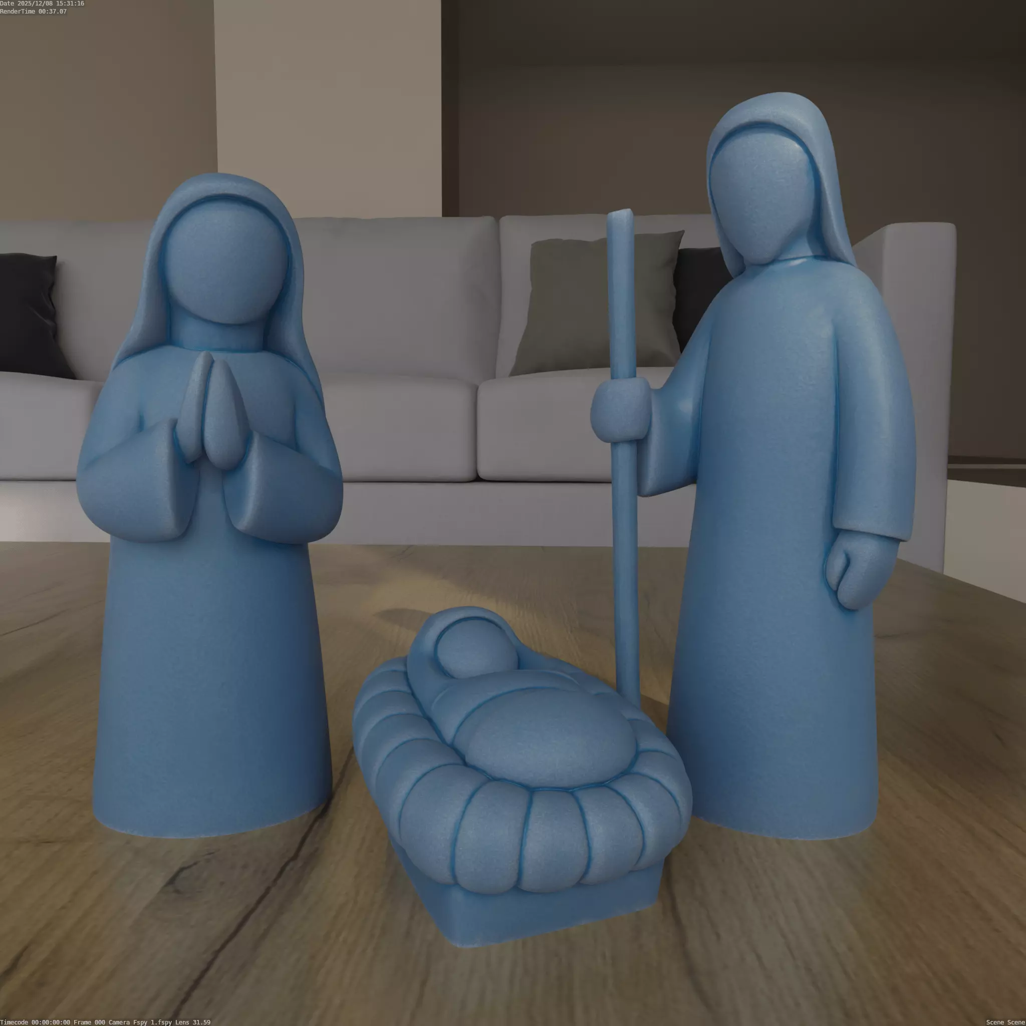 Minimal Modern Nativity Scene 3D Print Model STL 3D print model