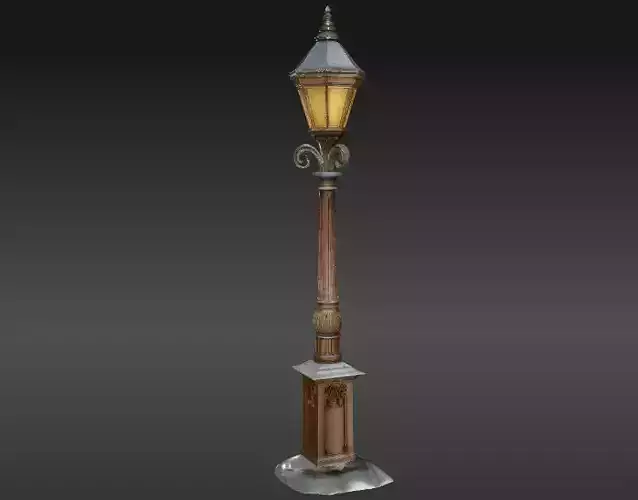 Snowy Lamp 3D Model Winter Scene Prop Game Ready