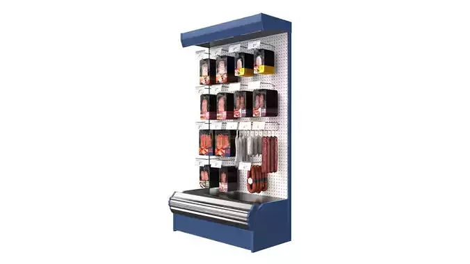 Store meat product shelf 03 Low-poly 3D model 3