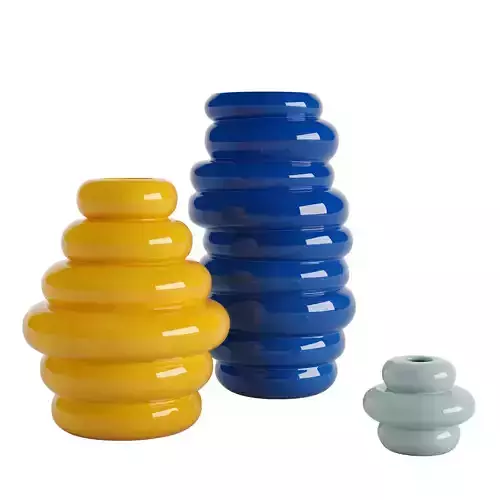 Casy 3 piece vase and candlestick set