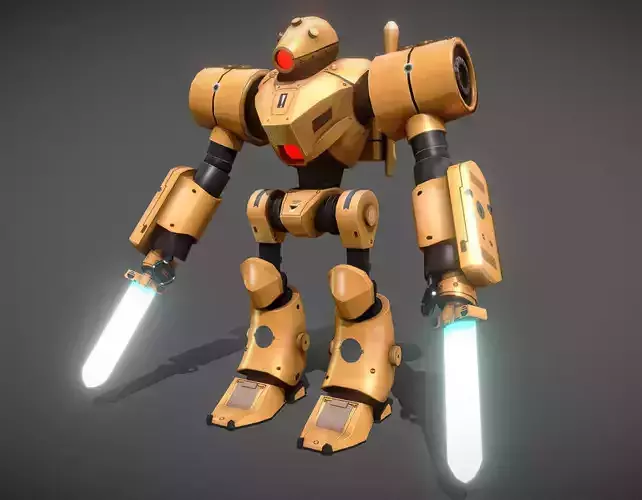 Low Poly Blade Robot