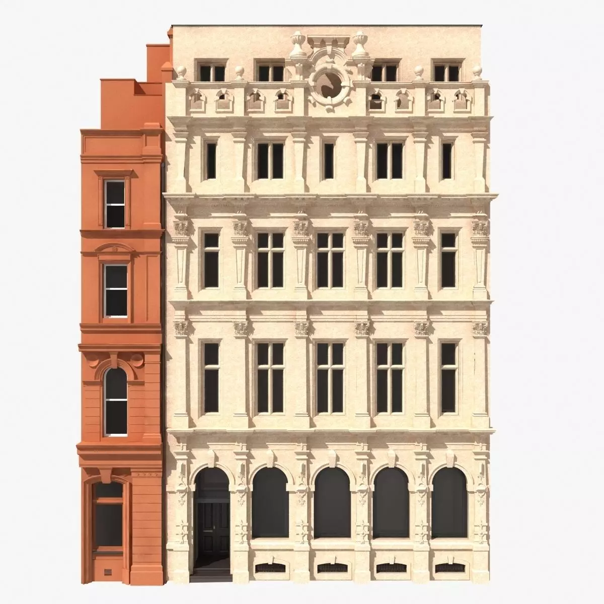 London Building Facade 3D model_0
