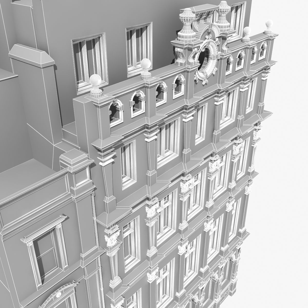 London Building Facade 3D model_8