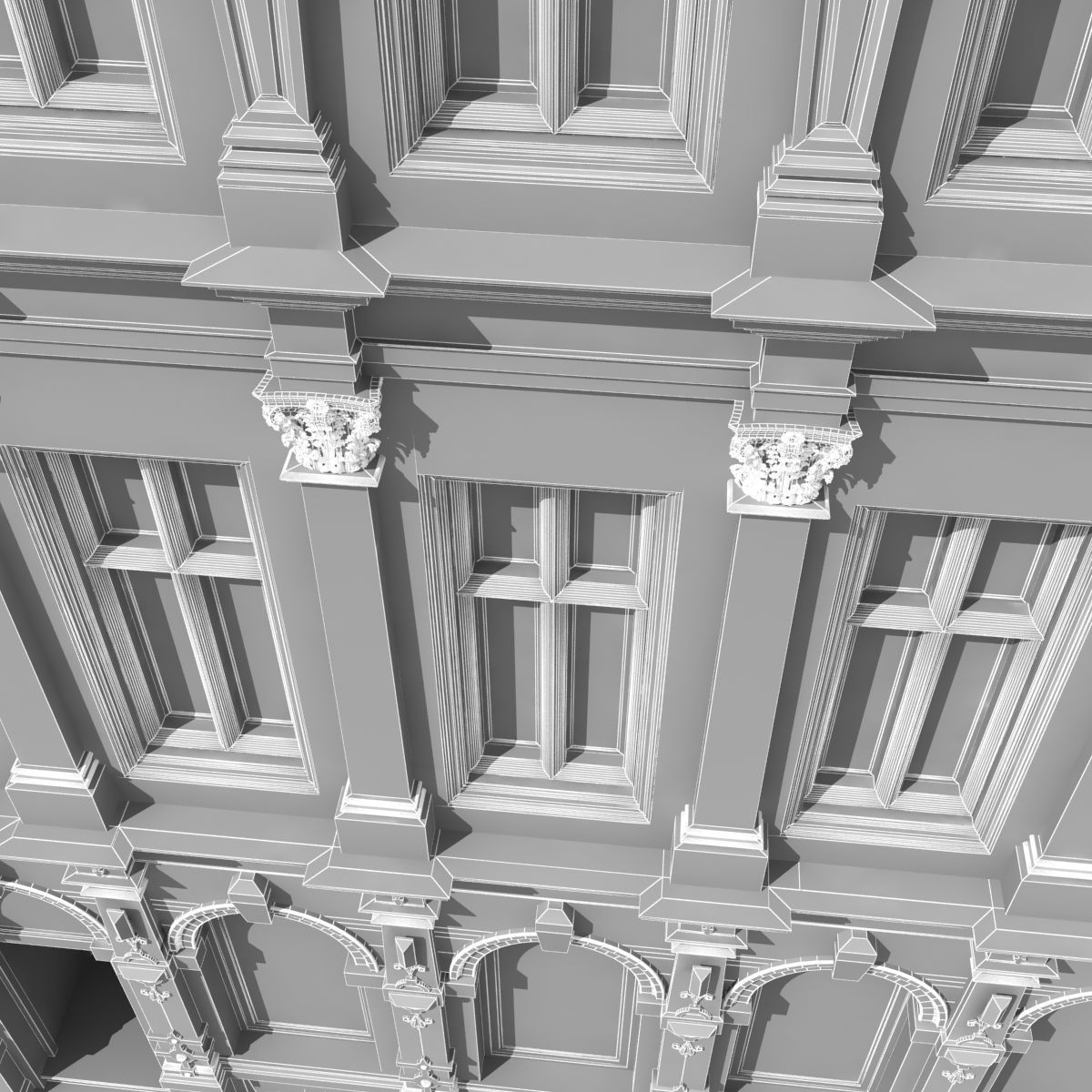 London Building Facade 3D model_10