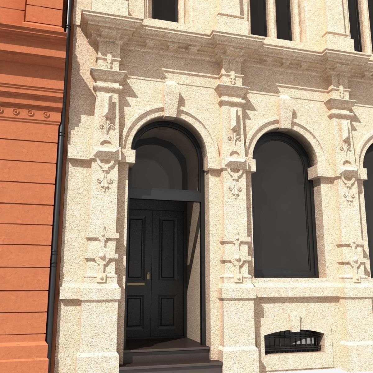 London Building Facade 3D model_5