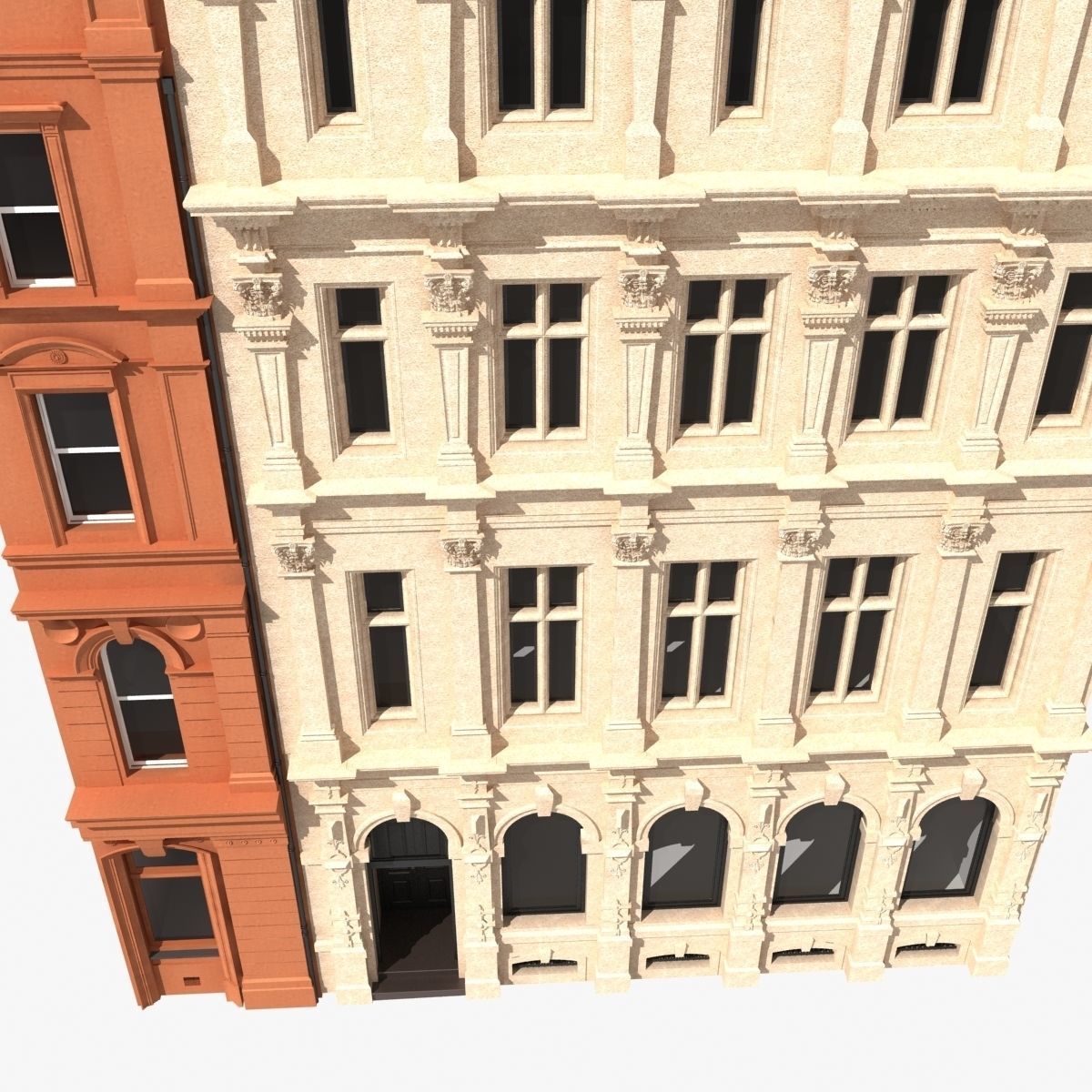 London Building Facade 3D model_4