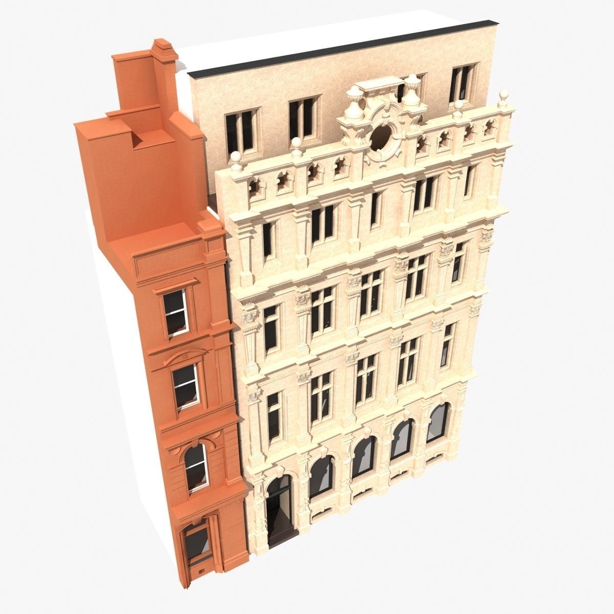 London Building Facade 3D model_1