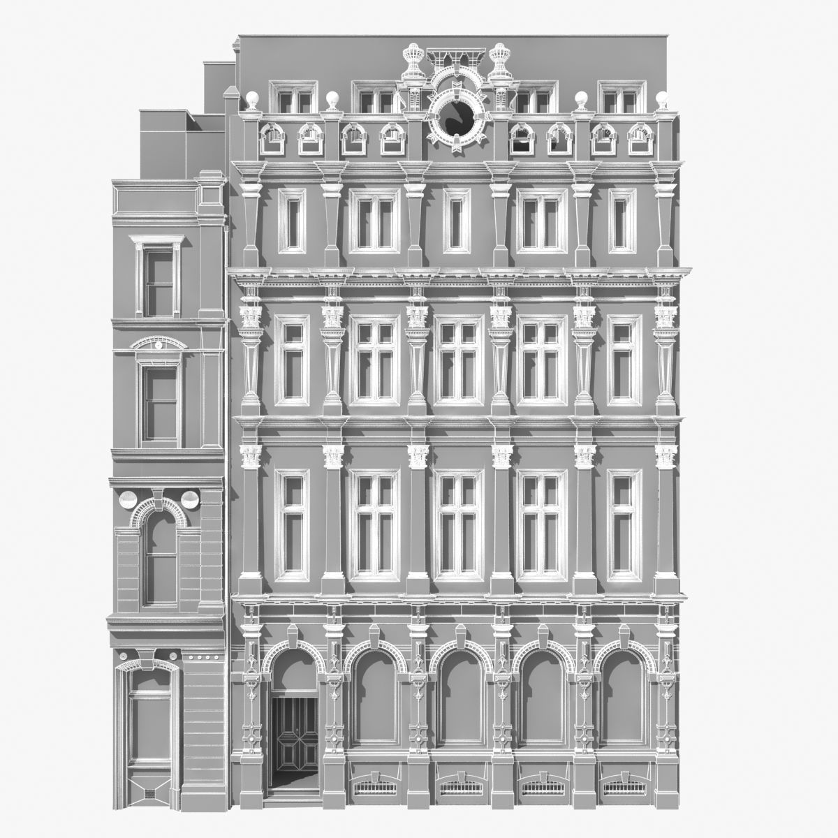 London Building Facade 3D model_9