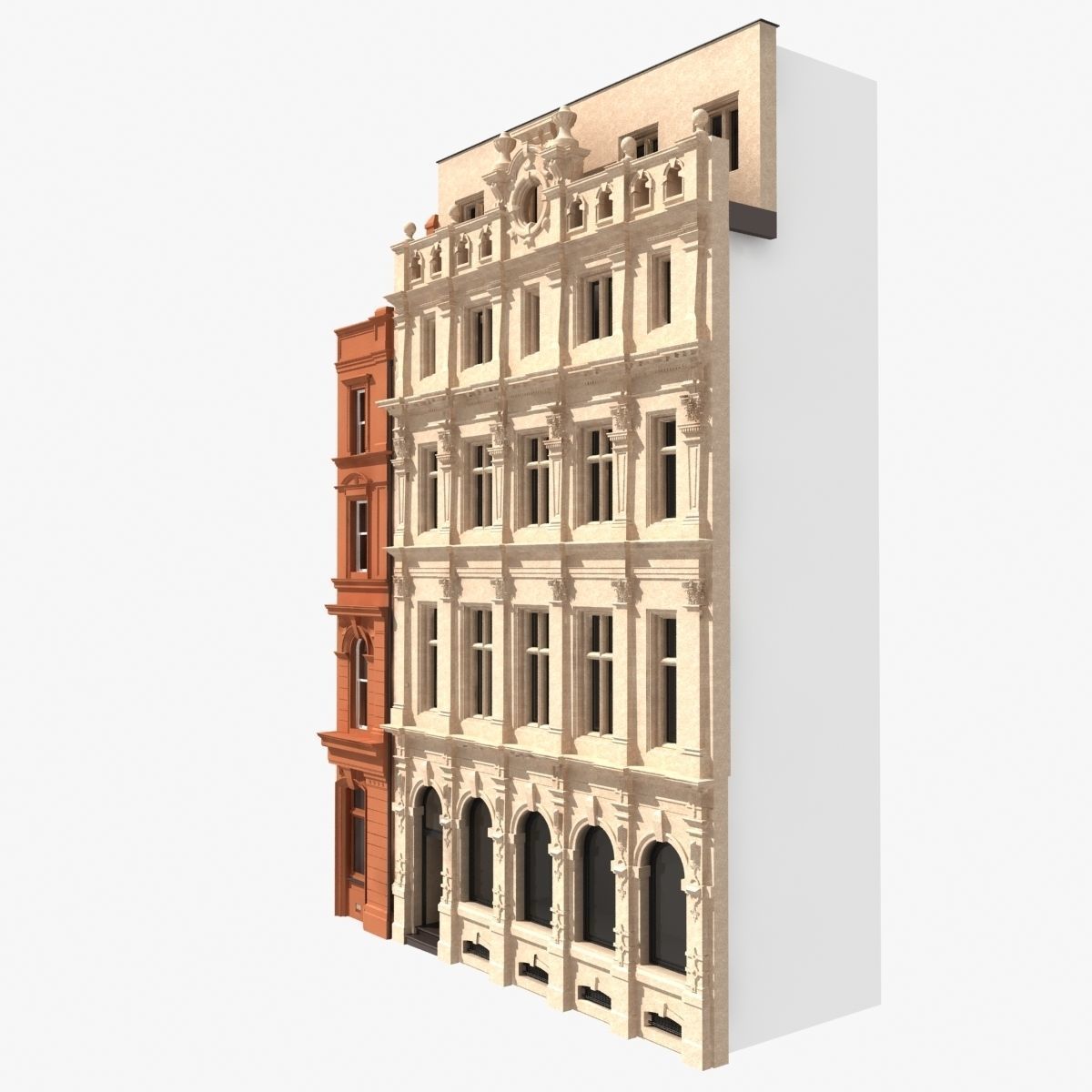 London Building Facade 3D model_3
