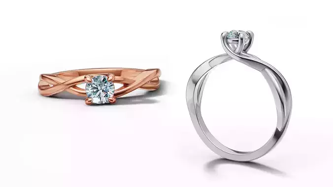Solitaire Engagement Ring 30 pointer Stone 3dmodel 