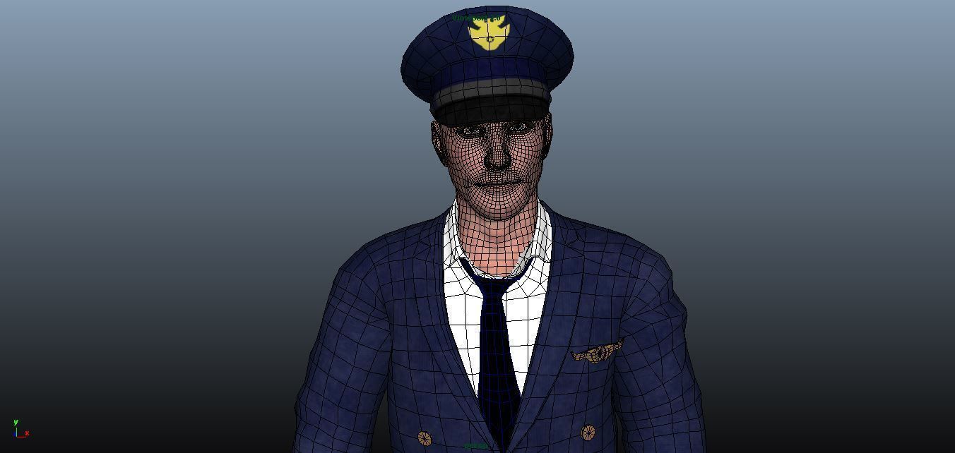 Pilot - Animated Low-poly 3D model_5