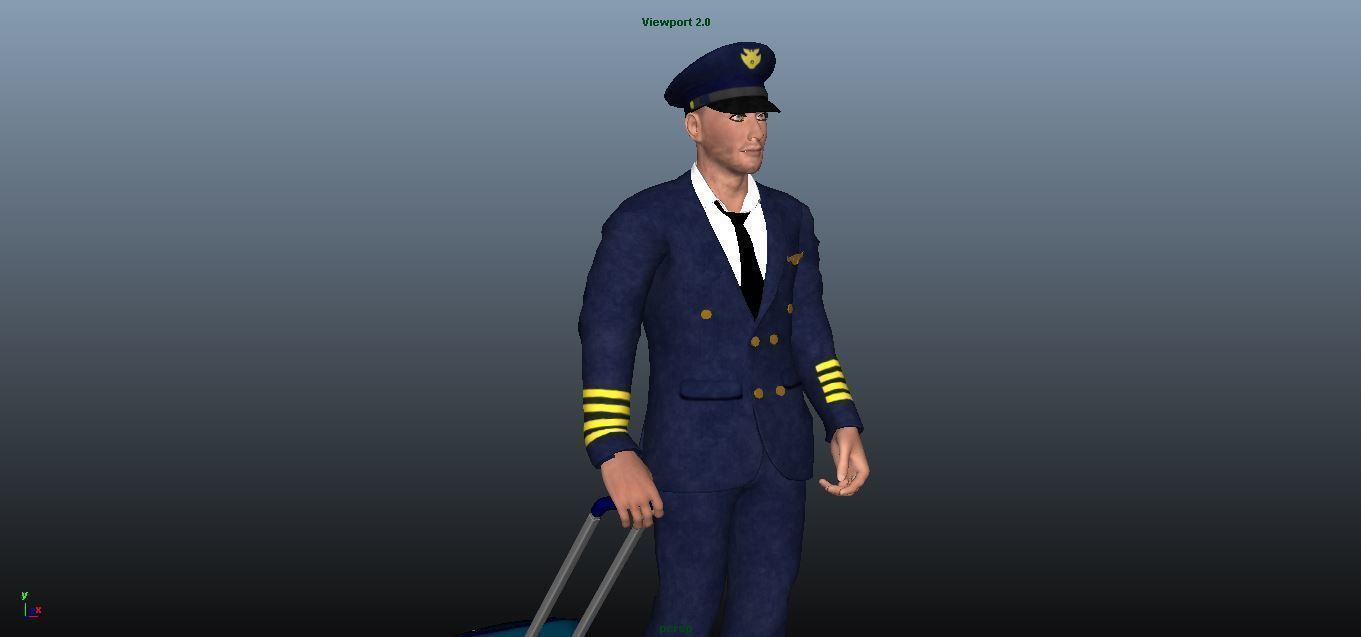 Pilot - Animated Low-poly 3D model_11