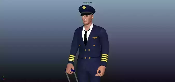 Pilot - Animated Low-poly 3D model