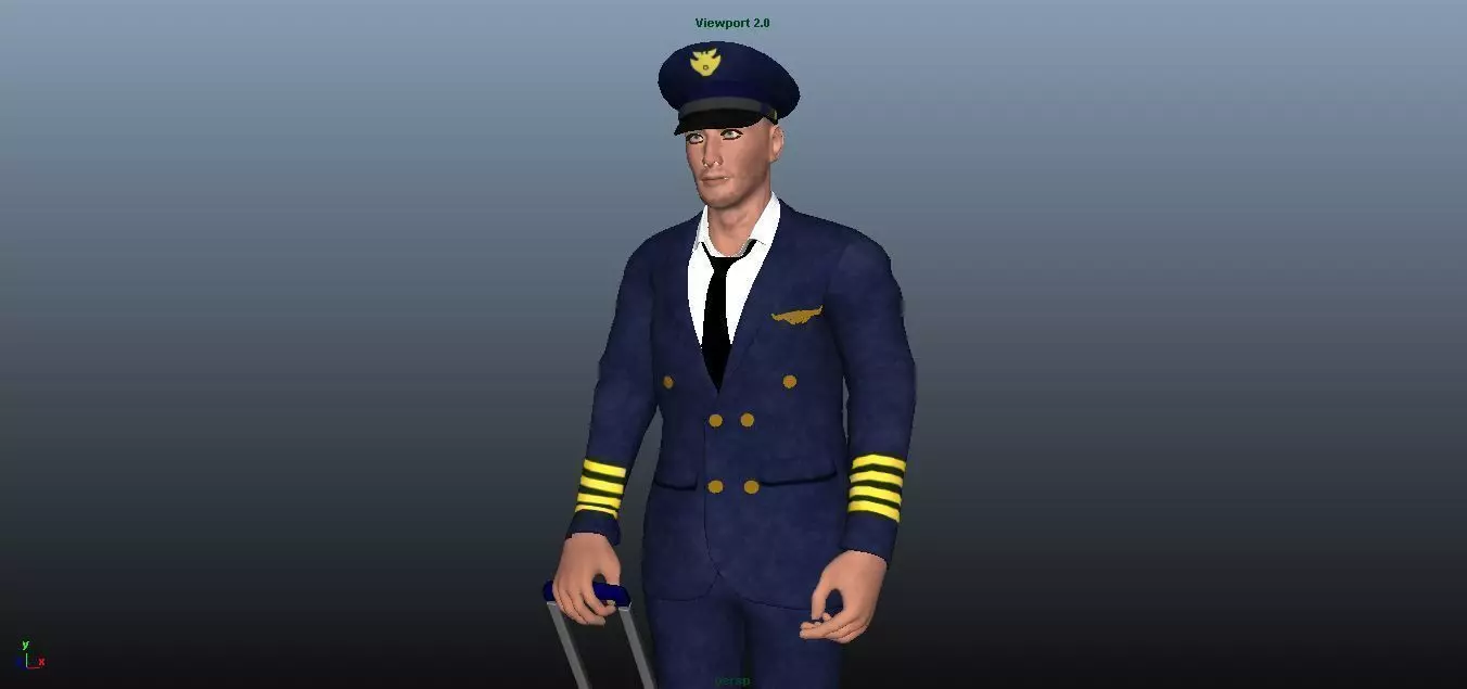 Pilot - Animated Low-poly 3D model_0