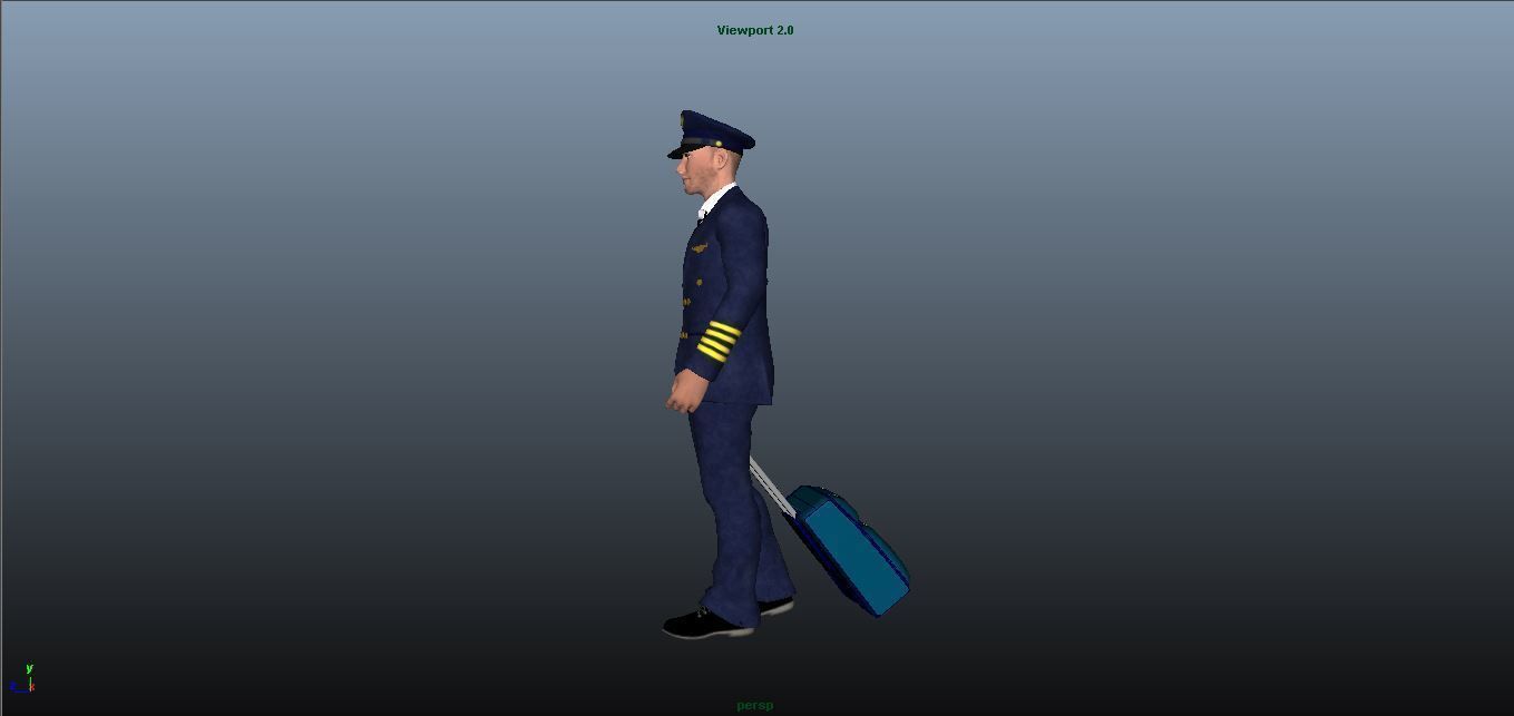 Pilot - Animated Low-poly 3D model_7