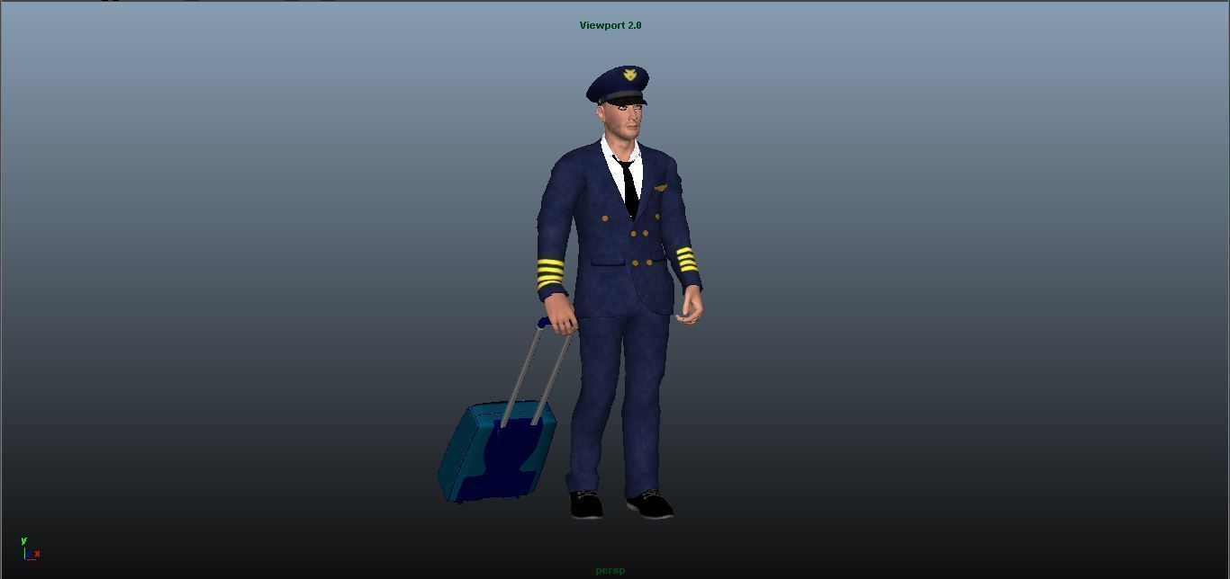 Pilot - Animated Low-poly 3D model_6