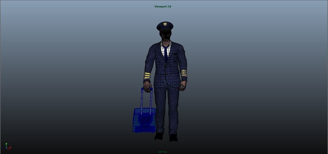 Pilot - Animated Low-poly 3D model_12