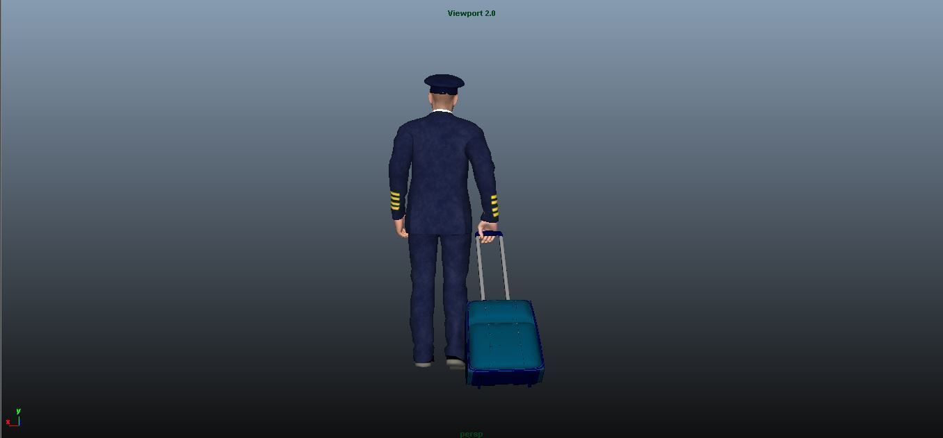 Pilot - Animated Low-poly 3D model_3