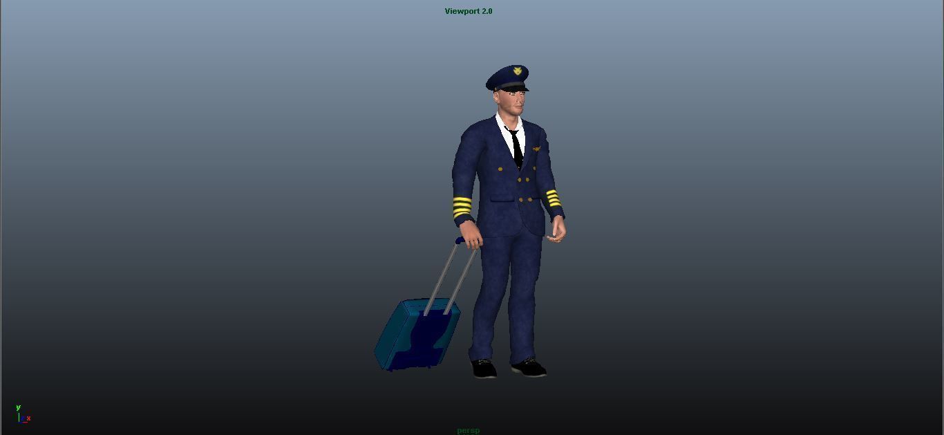 Pilot - Animated Low-poly 3D model_9