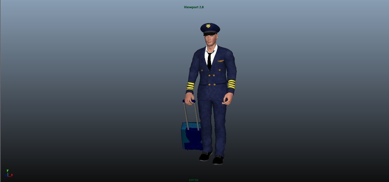 Pilot - Animated Low-poly 3D model_2