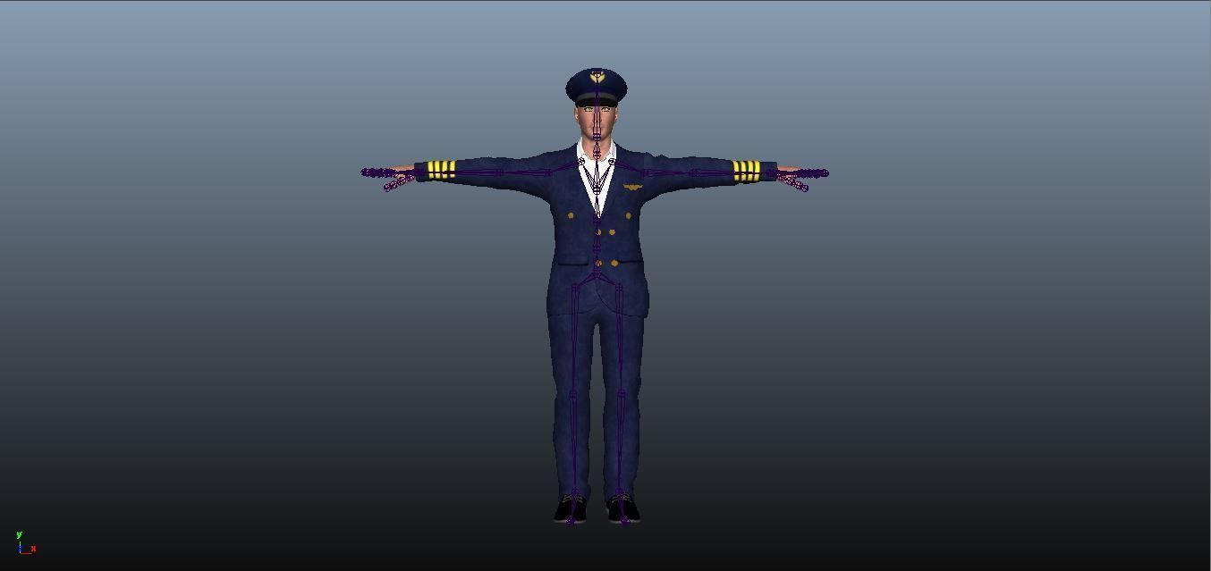 Pilot - Animated Low-poly 3D model_8